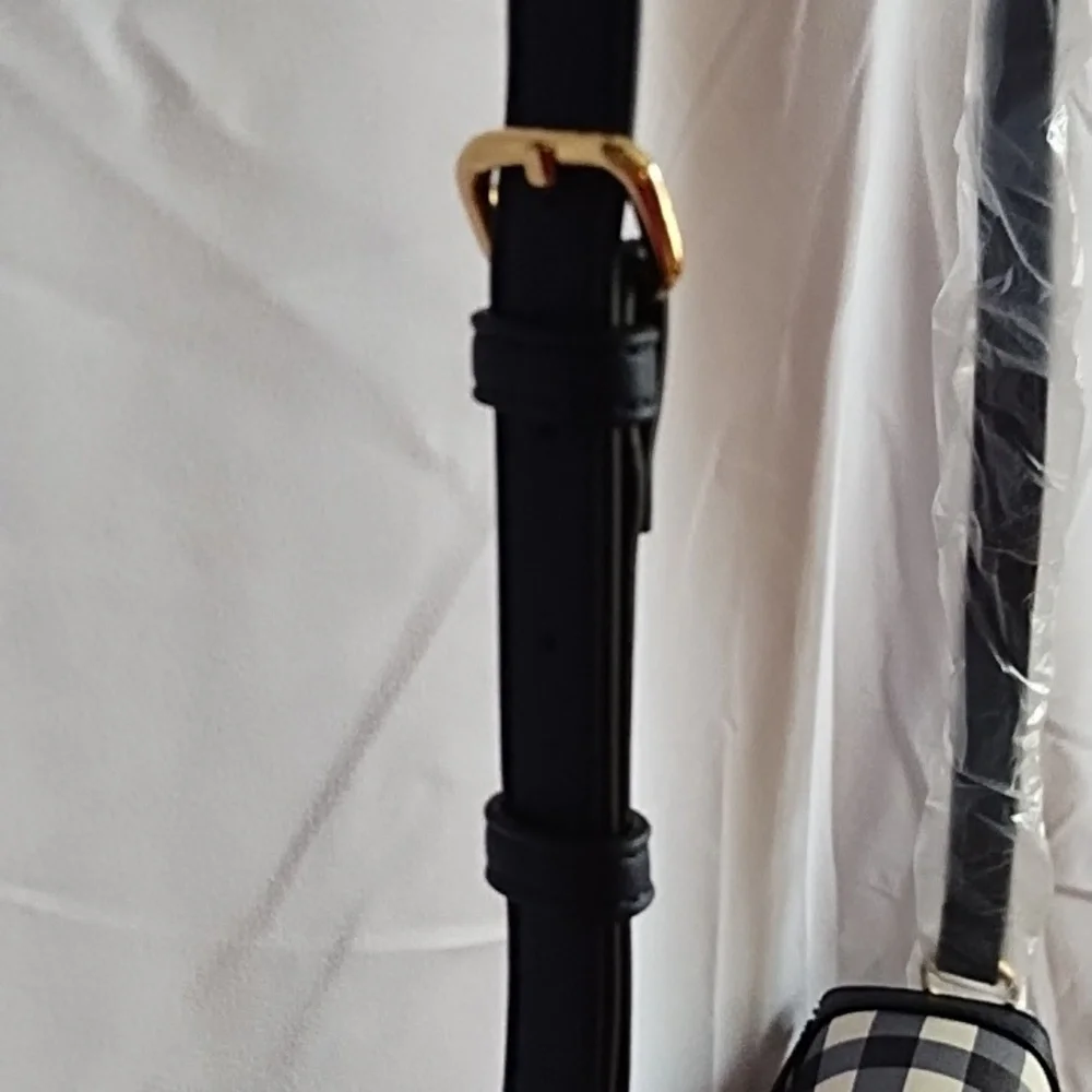 Draper James Black and White Gingham Crossbody Bag - Picture 3 of 9